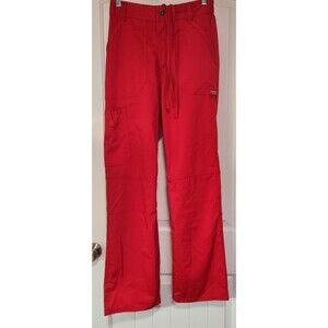 CHEROKEE AUTHENTIC WORKWEAR Women's Size XS Red Cargo Scrub Pants